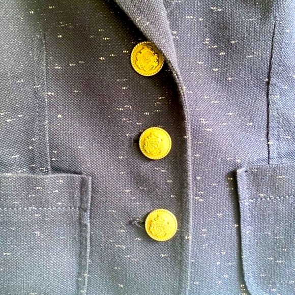 Pink Tartan Navy Blue Blazer with silver accents - Picture 7 of 11